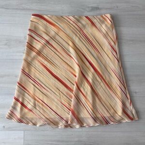 Vintage Yellow Striped Midi Skirt